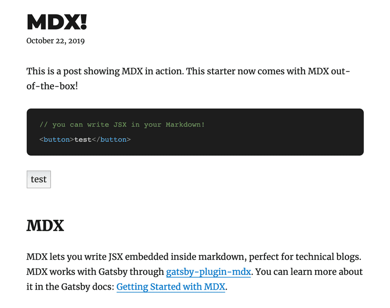 example post mdx