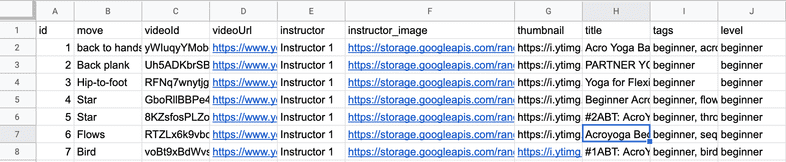 Google Sheets UI