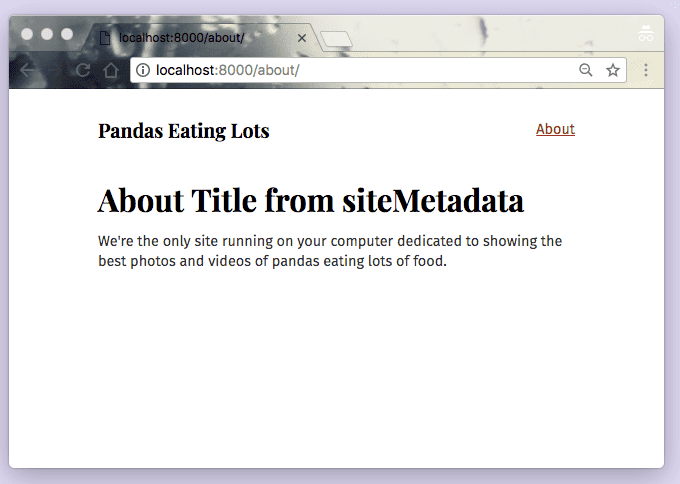 从 siteMetadata 中提取的页面标题