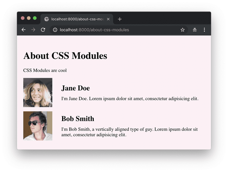带有 CSS 模块的用户列表页面